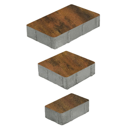 Тротуарная плитка СТАРЫЙ ГОРОД - Листопад гладкий Саванна, комплект из 3 видов плит