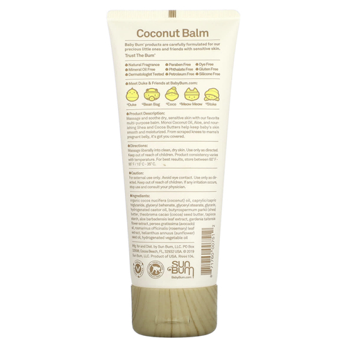 Sun Bum, Baby, кокосовая мелисса, натуральный моной, 85 г (3 унции)