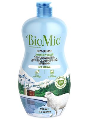 Ополаскиватель для посудомоечной машины "BIO-RINSE" BioMio, 750 мл