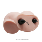 Телесный полуторс с двумя любовными тоннелями и вибрацией (Цвет: телесный)