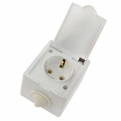 IP44 Розетка брызгозащищенная откр.уст.с з/к одномест.(16А) РА16-660