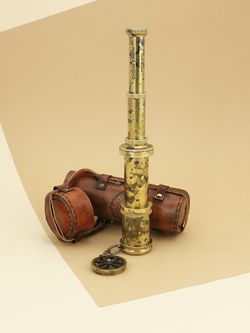 Nautical Подзорная труба в кожаном футляре