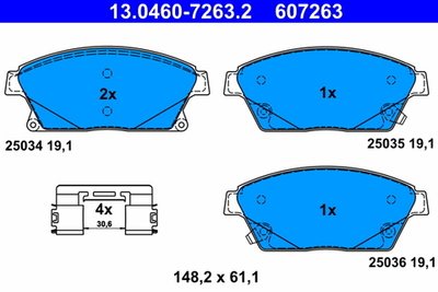 ATE - 13046072632-ATE - Brake Pad Set, disc brake