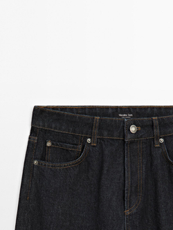 Massimo Dutti Джинсы со средней посадкой и широкими штанинами, темно-синий