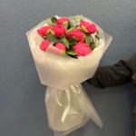 Букет "пион Корал Сансет и эвкалипт" #72