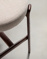 Барный стул Granite из бежевой синели и ясеня с отделкой орех 75 см