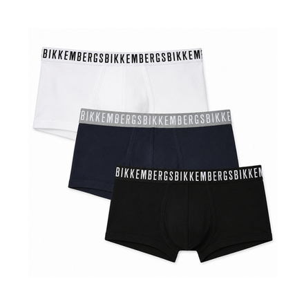 Набор мужских трусов боксеров 3в1 (белые, черные, темно-синие) Bikkembergs CLASSIC BKK1UTR02TR