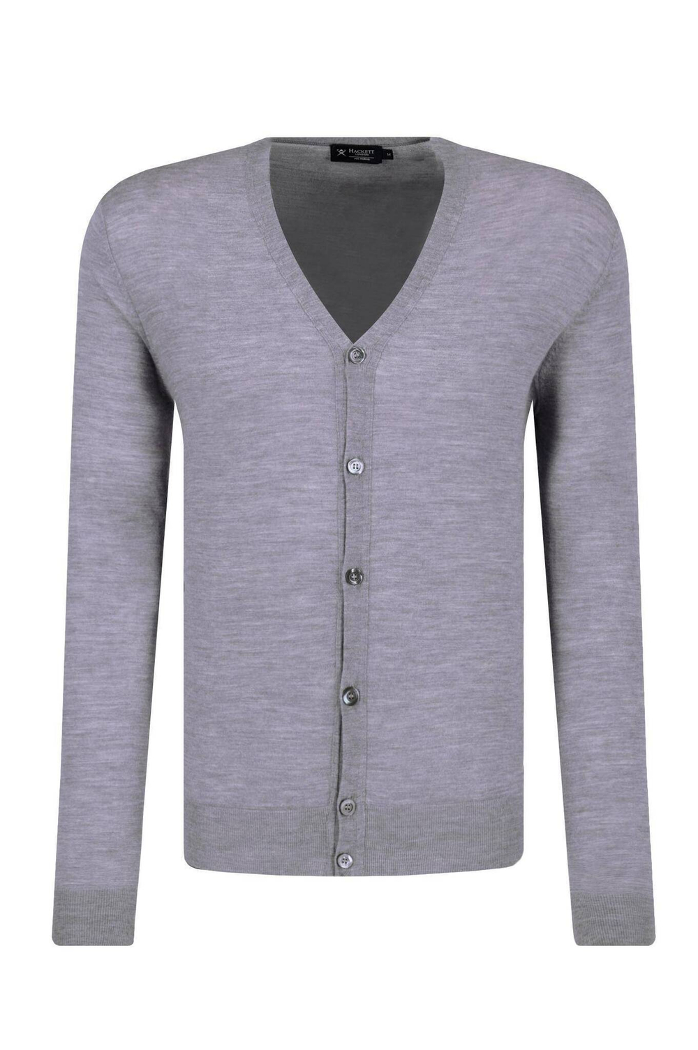 Хлопковый кардиган ff gg merino cardi Hackett London - серый(HM702068)