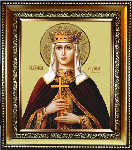 Людмила Чешская Княгиня, Святая мученица. Икона на холсте.