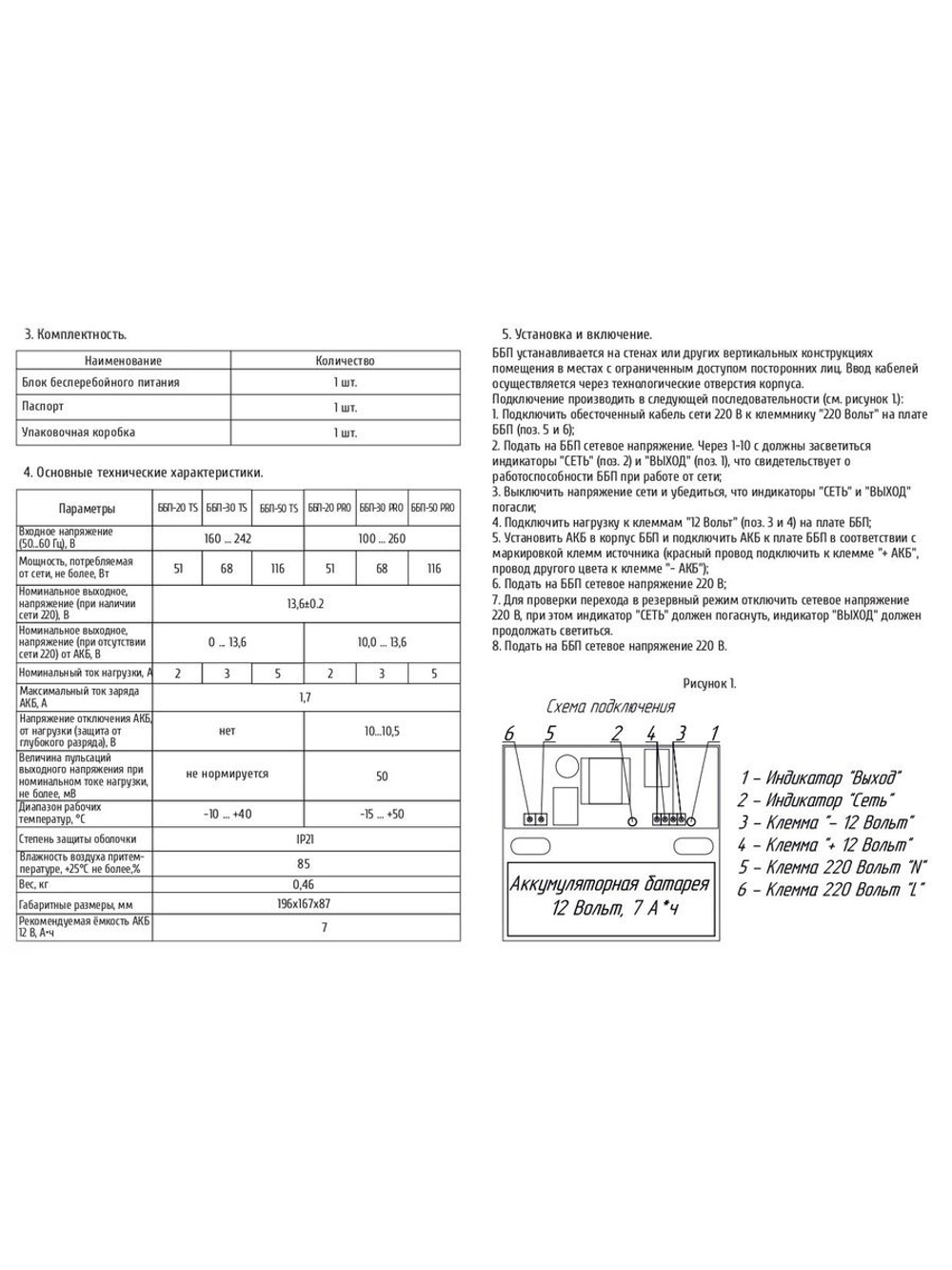 Источник бесперебойного питания ББП-30 TS (ПЛАСТИК)