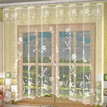 Занавеска "Л. Е672Р", цвет белый, на шторной ленте, Беларусь.