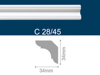 СОЛИД Плинтус потолочный, пенополистирол С28/45 34х34мм (2м)