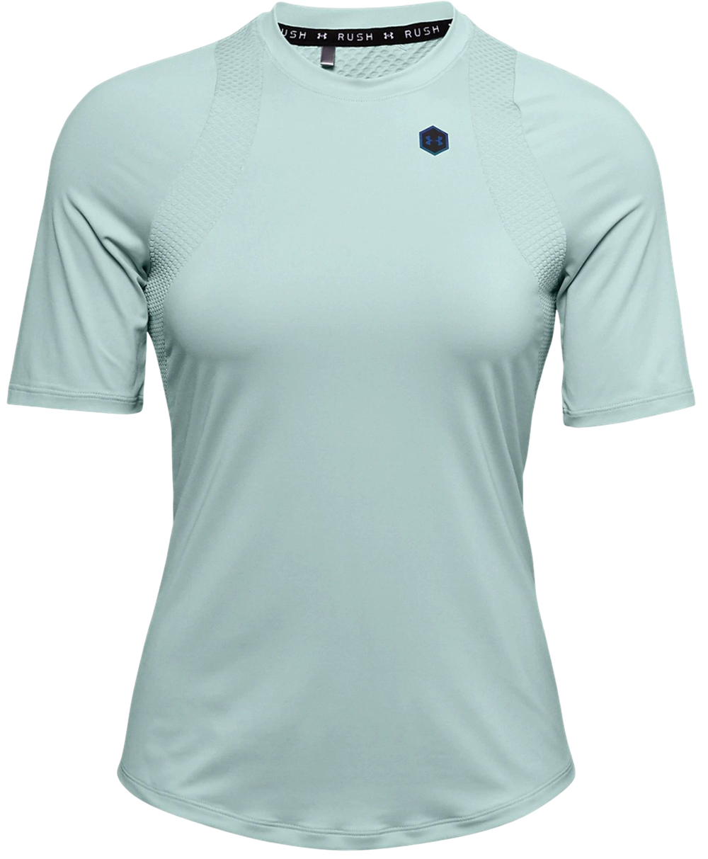 Женская футболка теннисная Under Armour Women's UA RUSH Short Sleeve - green