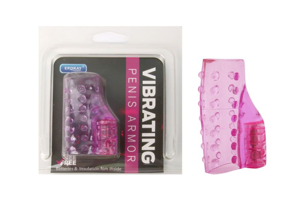 Розовая вибронасадка на палец с шипиками (Цвет: розовый)