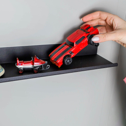 Полка MetaDec Plain настенная прямая, 40х10см черная, металл, 1шт