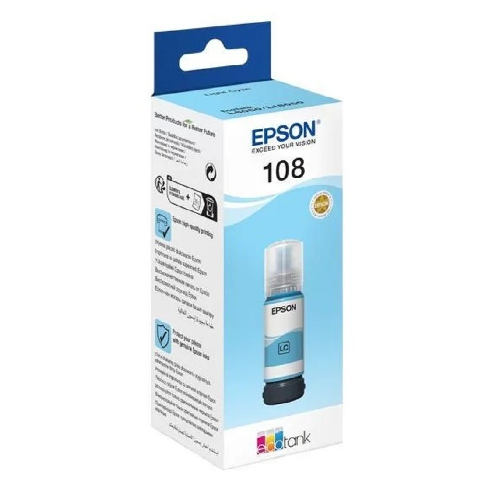 Чернила EPSON C13T09C54A Картридж 108 EcoTank Ink для Epson L8050/L18050, Light Cyan 70ml