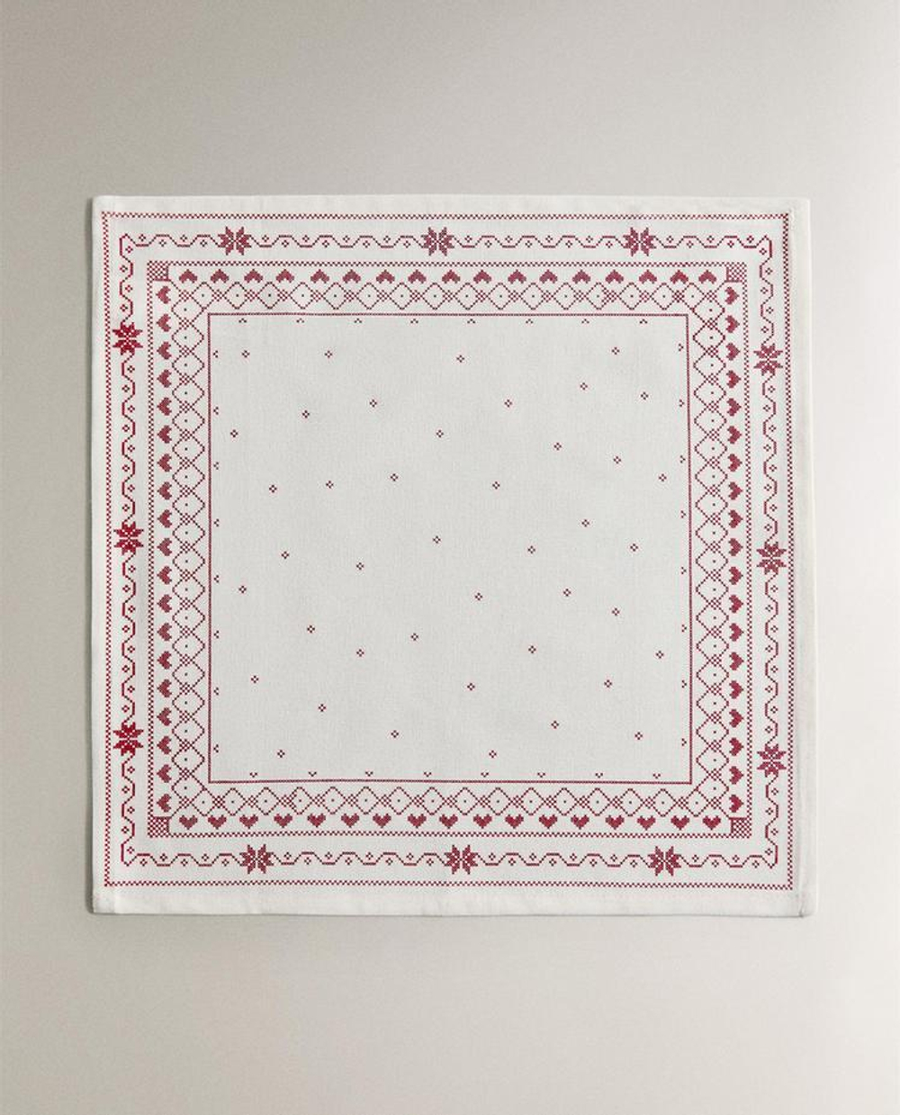 ZARA HOME КУХОННЫЕ ПОЛОТЕНЦА С КОНТРАСТНЫМ РОЖДЕСТВЕНСКИМ ПРИНТОМ (НАБОР ИЗ 2 ШТ.), БЕЛЫЙ