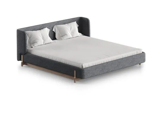 Кровать Basic спальное место 180*200 см (серый, рогожка)