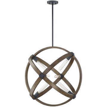 replica light Buckley 6 Light 28 inch Whiskey Wood Pendant Ceiling Light