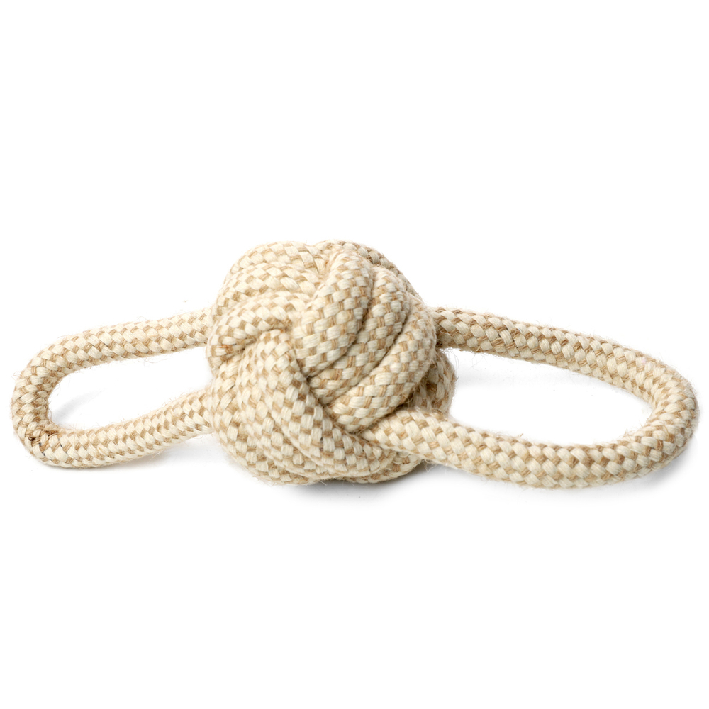 Игрушка для собак из хлопка и джута "Мяч с петельками", d80/250мм, серия NATURAL, Triol