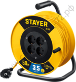 STAYER M 315 ПВС 3х1.5 50м 3500Вт, Силовой удлинитель на катушке (55078-50)