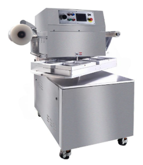 Запайщик лотков ротационного типа Hualian Machinery HVT-450R (нерж.) (4 лотка,187х137х120)