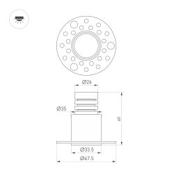 Светильник MS-INVISIO-TRIMLESS-R35-5W Day4000 (WH-WH, 36 deg, 230V) (Arlight, IP54 Металл, 5 лет) 061917
