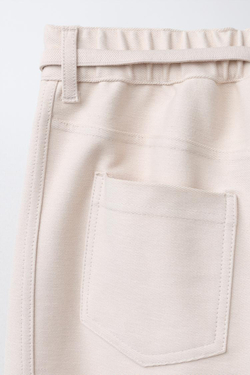 ZARA БРЮКИ BARREL НА ШНУРКЕ, ЭКРЮ