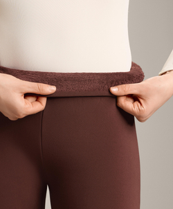 OYSHO Бесшовные брюки Bootcut с высокой посадкой, бургунди