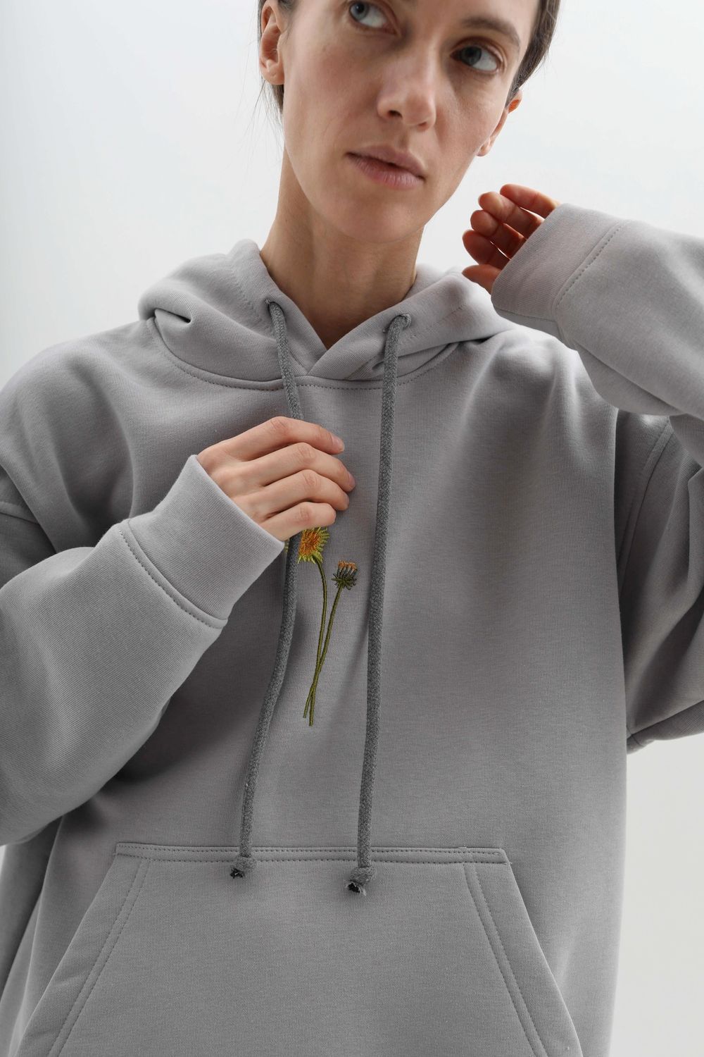 Худи Гербарий Warm Одуванчик Серый