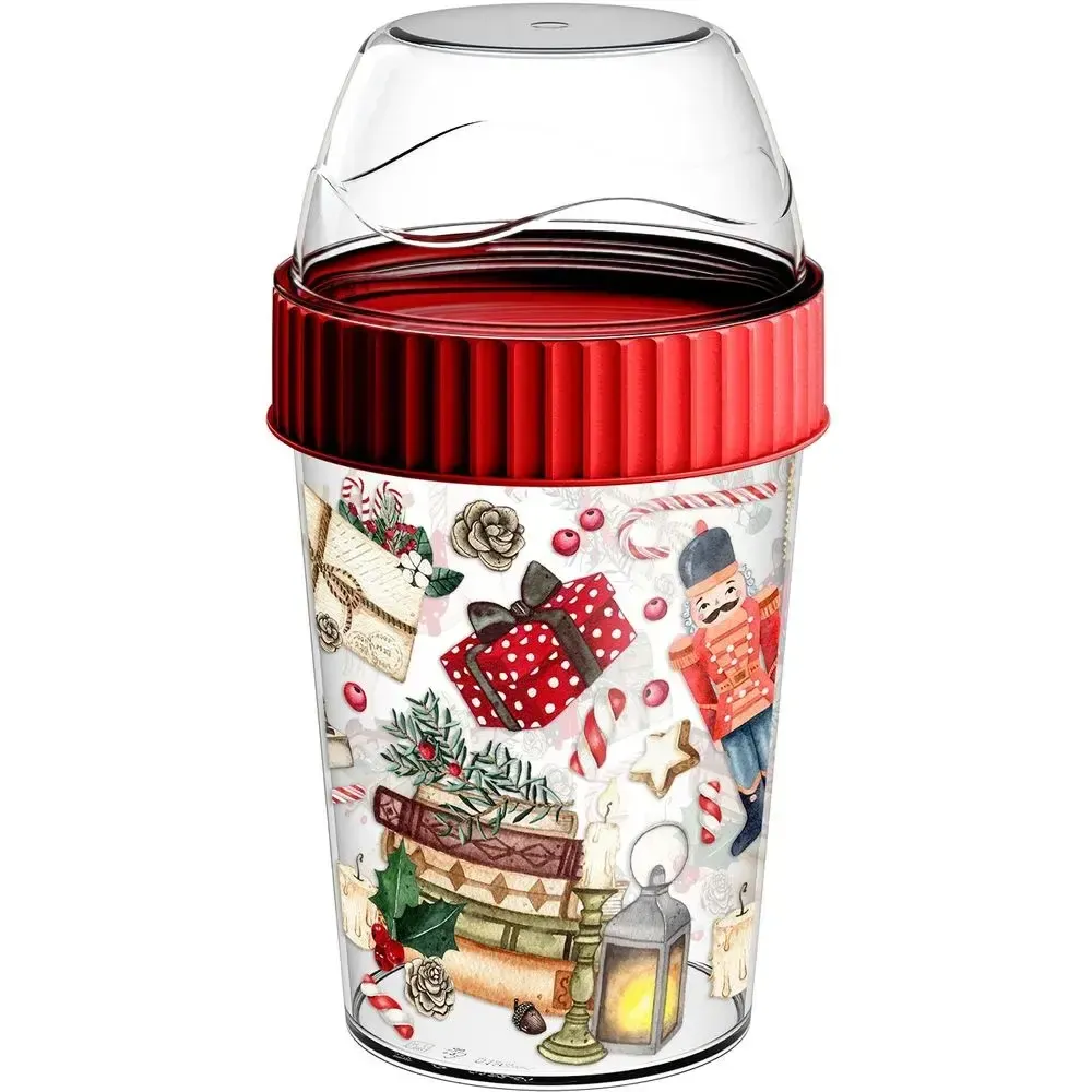 Контейнер для завтрака 440мл с декором Игрушки, Красный Контейнер для завтрака 440мл с декором Игрушки, Красный