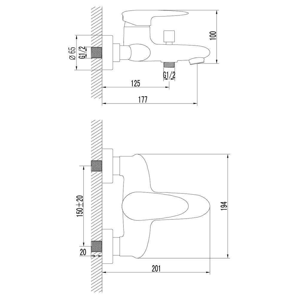 LM4402C Статус Смеситель для ванны, с коротким изливом, с аксессуарами, хром (к/к 6)