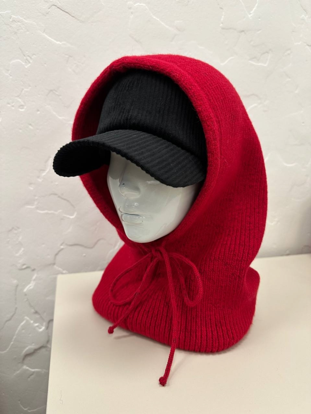 Капюшон вязаный КРАСНЫЙ