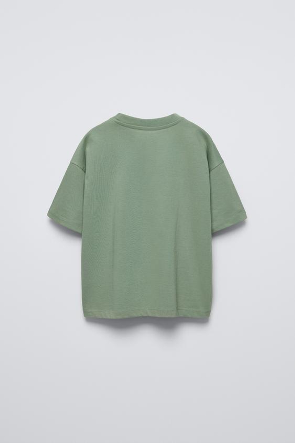 ZARA ОДНОТОННАЯ ФУТБОЛКА, СВЕТЛО-ЗЕЛЕНЫЙ