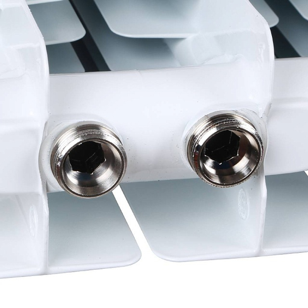 Радиатор биметаллический STOUT Space 500 - 8 секций (подключение нижнее правое, цвет белый)