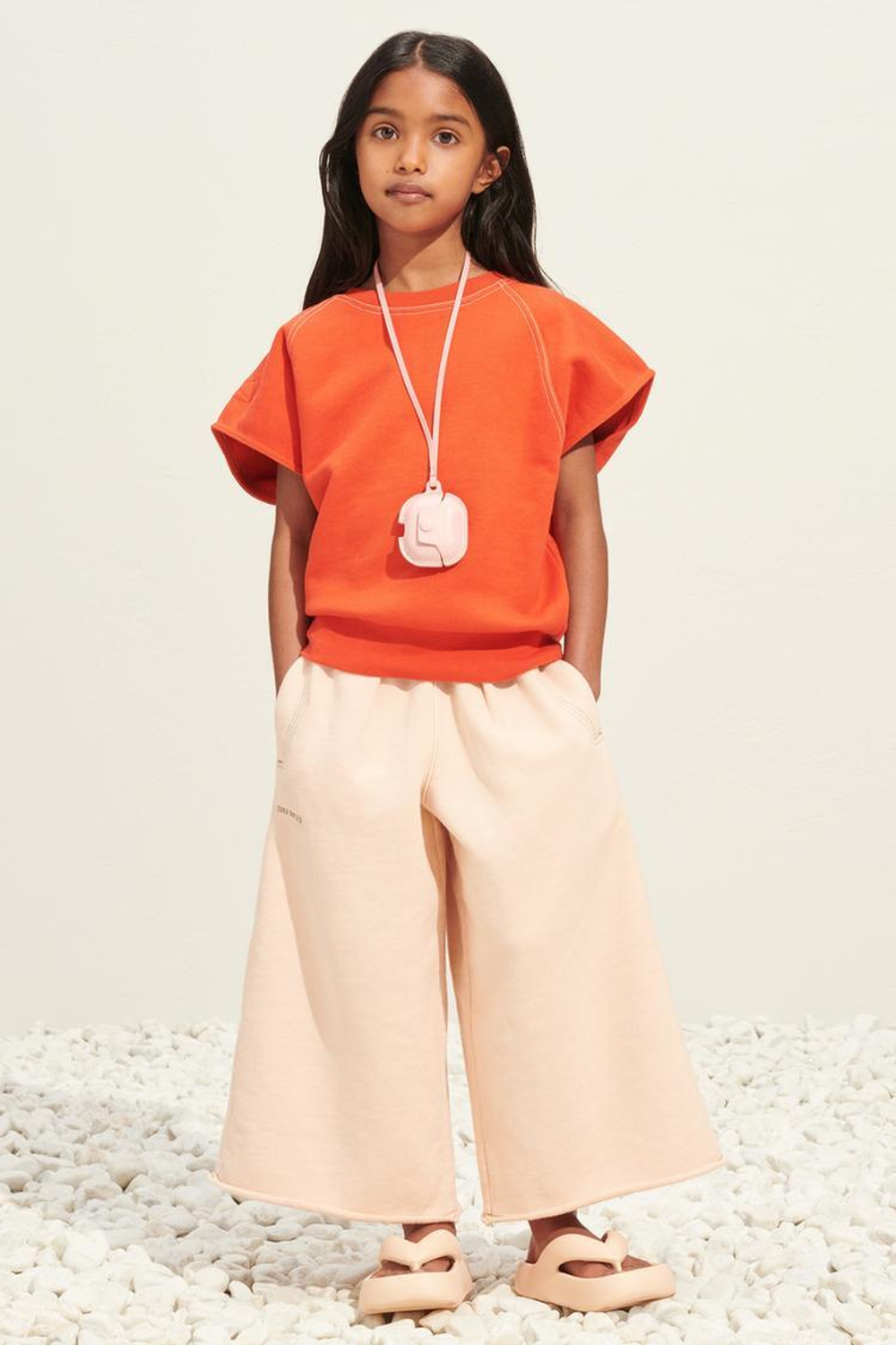 ZARA ШЛЕПАНЦЫ НА ПЛАТФОРМЕ, ОРАНЖЕВЫЙ