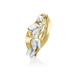 Брошь «Ландыш» из комбинированного золота с эмалью