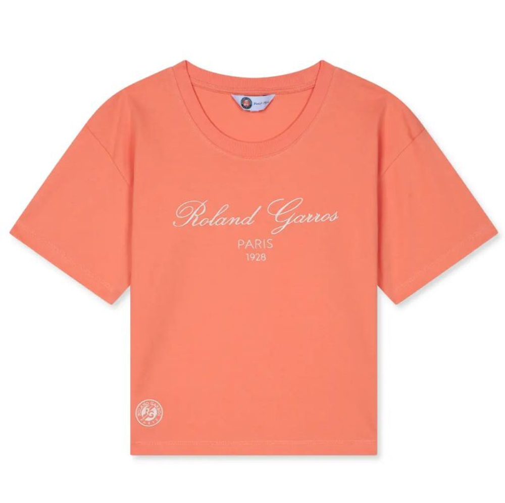 Футболка для мальчика теннисная Roland Garros Kids Tillie Sporty Chic - коралловая