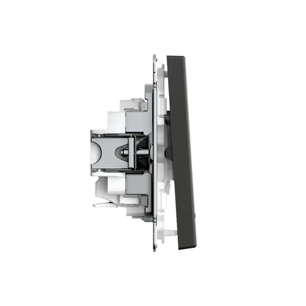 ARTGALLERY 2-клавишный ВЫКЛЮЧАТЕЛЬ с подсветкой, сх.5а, 10АХ, механизм, быстрозажим. клем., БАЗАЛЬТ