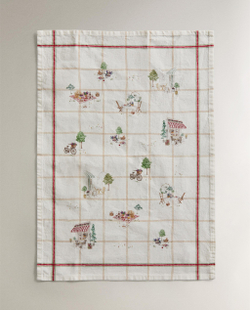 Zara Home кухонное полотенце из хлопка, цветочный мотив, 60 40 см (комплект 2 шт.) · 7290/026