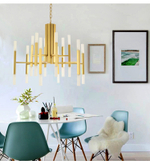 Pendant design lamp  THE LIGHT by Alma 24 lampshades (Gold)