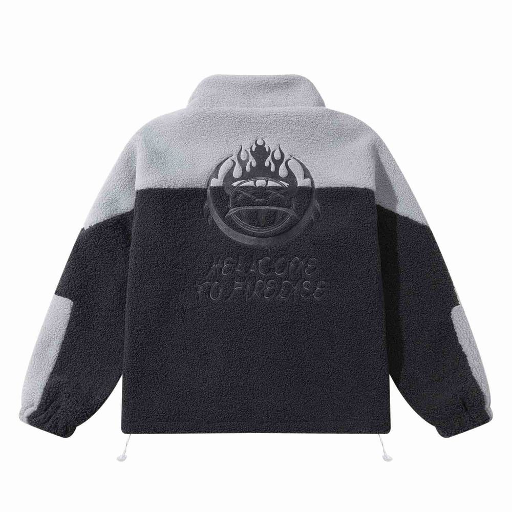 Куртка Ymkashix Furry Big Logo HTF серая/графитовая