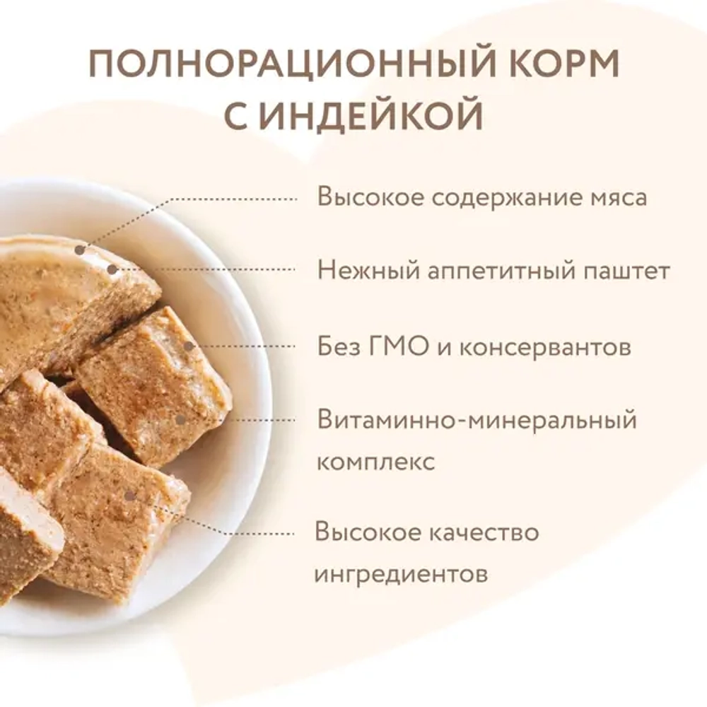 МНЯМС «КОМФОРТНОЕ ПИЩЕВАРЕНИЕ» Влажный корм для собак всех пород, Паштет из индейки, 200 г