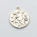 Подвеска Знак Зодиака Водолей, цвет золото, фианит, размер 16*14 мм, цена за 1 шт