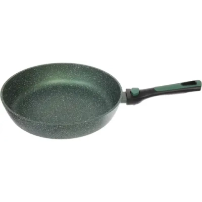 Сковорода «BAROLY» GREEN 28см индукционная каменная крошка, съемная бакелитовая ручка