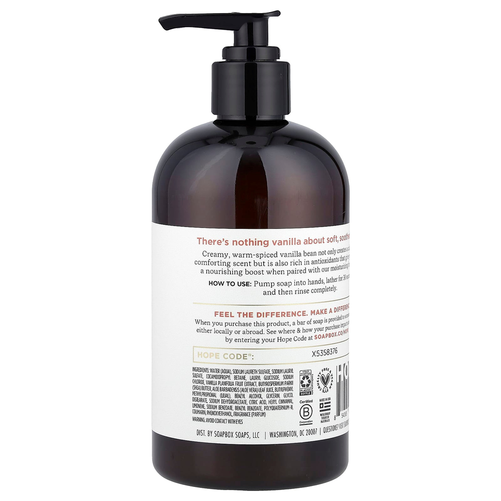 Soapbox, Увлажняющее мыло для рук, ваниль, 354 мл (12 жидк. Унций)