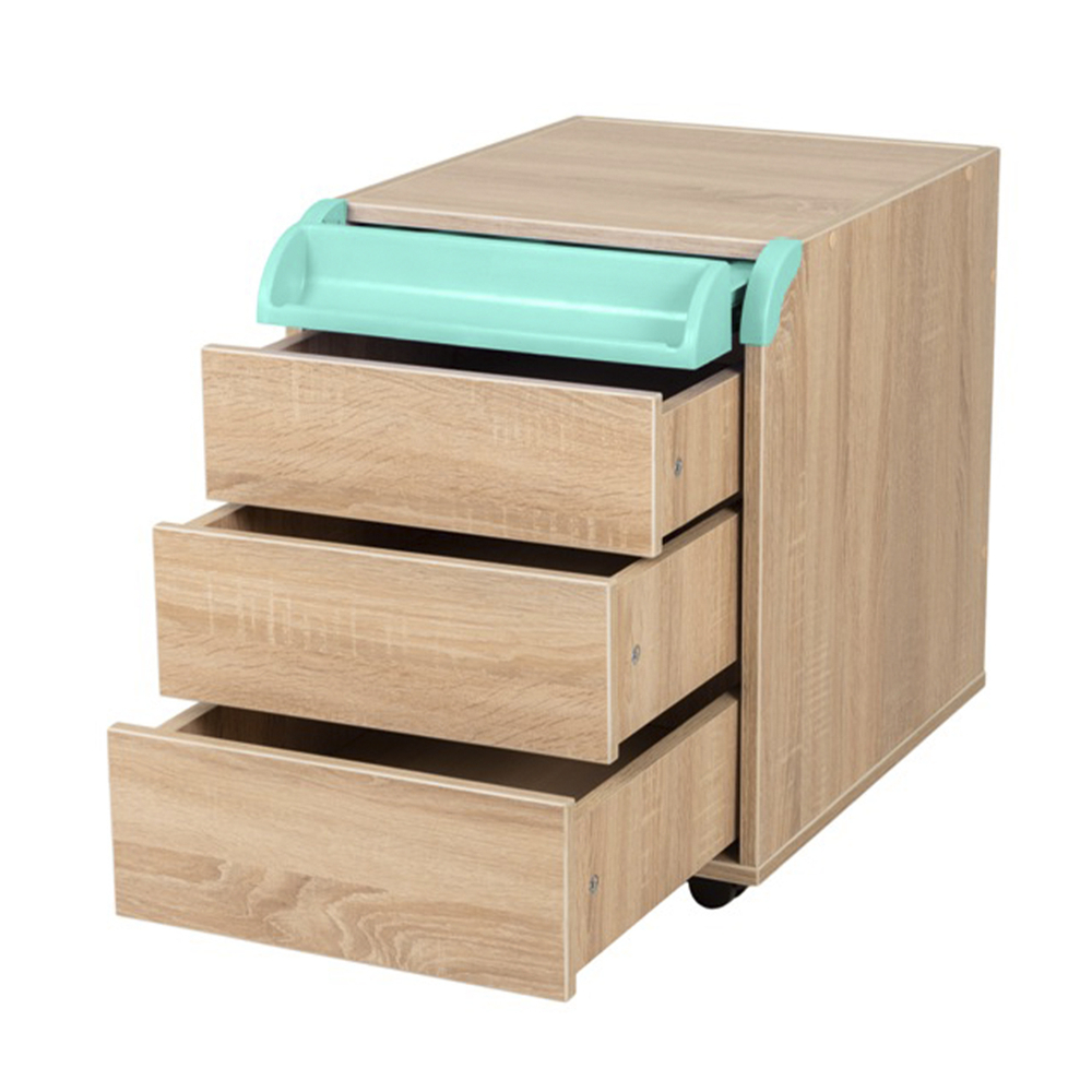 Тумба Дэми на колёсиках с 3 ящиками и органайзером для канцелярии (ТУВ.08)