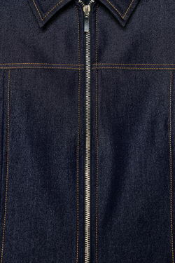 ZARA КУРТКА С КОНТРАСТНОЙ ОТСТРОЧКОЙ, ИНДИГО