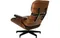 Кресло с оттоманкой Eames Lounge Premium, коричневая кожа