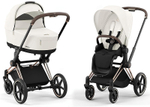 Коляска 3 в 1 Cybex Priam IV Rosegold и автокресло Cloud G i-Size Lava Grey Plus Off White